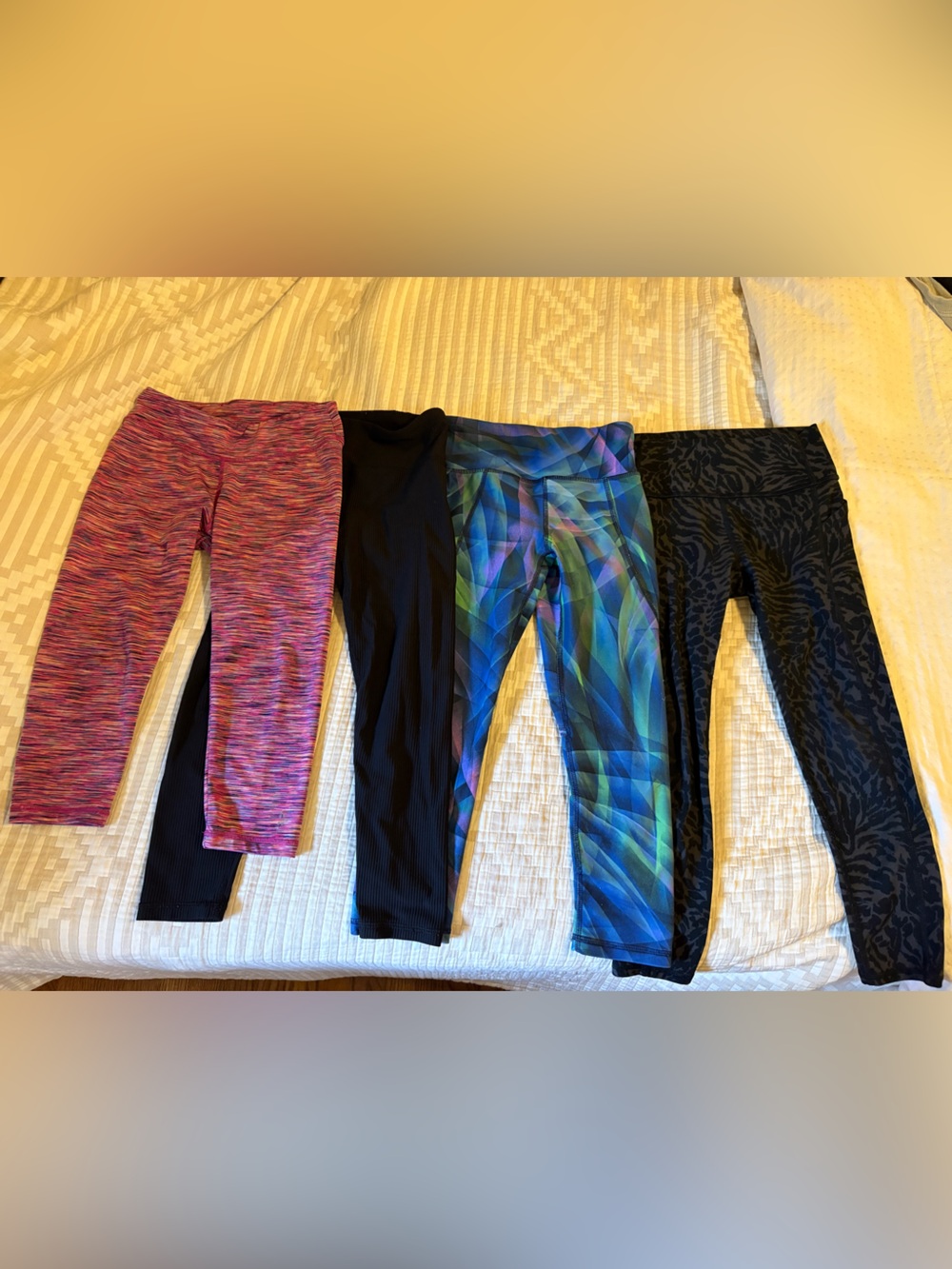 Bundle Active Leggings - Pink Space-Dye, Ribbed Black, Cheetah, Galaxy Blue